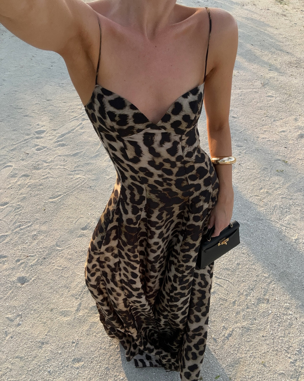 New Fashionable Sexy Leopard Print Camisole Long Dress